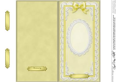 Dl Pearls, Lace and Ribbon Plain Card Base