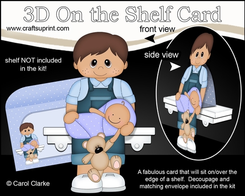 3D On the Shelf Card Kit - Little Ethnic Boy Ojas is a New Big Brother