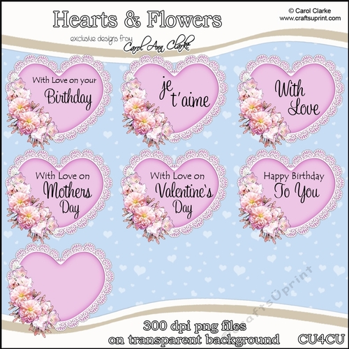 Hearts & Flowers - CU4CU Digital Clip Art Set