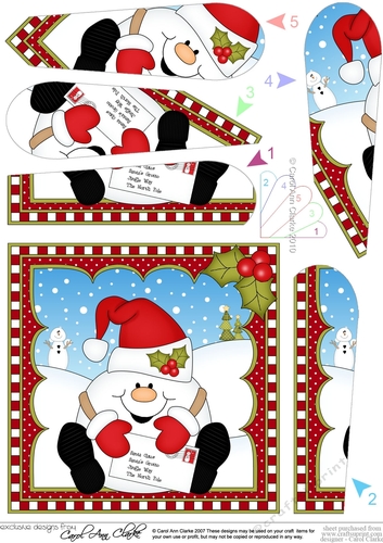 Christmas Snowball Sam - Fan Pyramage Topper