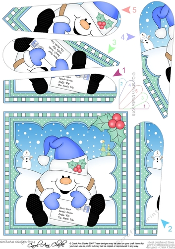 Christmas Snowball Sam - Fan Pyramage Topper