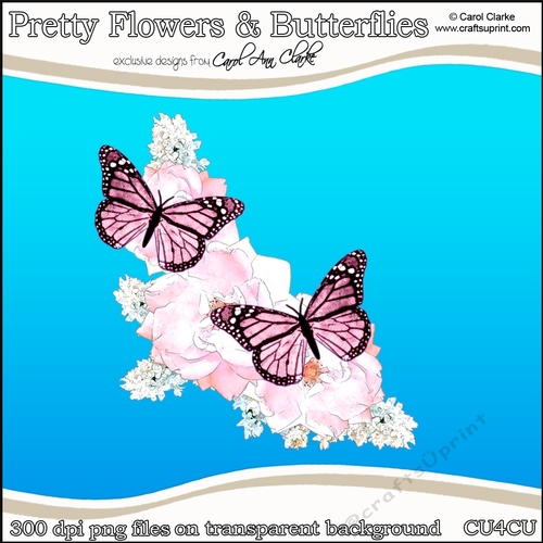 Pretty Flowers & Butterflies - CU4CU Digital Clip Art Set