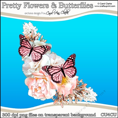 Pretty Flowers & Butterflies - CU4CU Digital Clip Art Set
