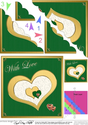 Elegant Hearts Scallop Corner side stacker Topper