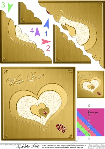 Elegant Hearts Scallop Corner side stacker Topper
