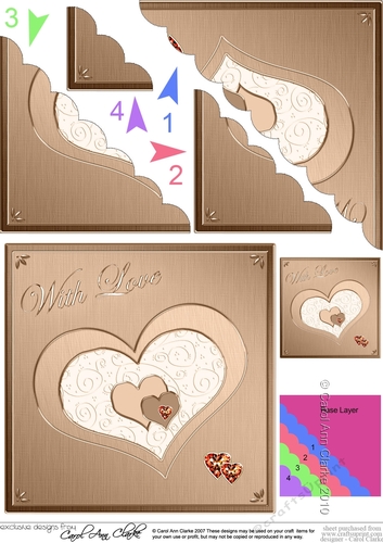 Elegant Hearts Scallop Corner side stacker Topper