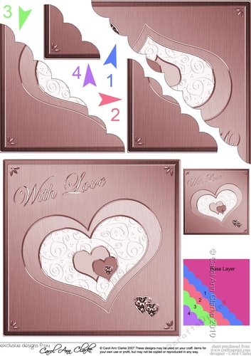 Elegant Hearts Scallop Corner side stacker Topper