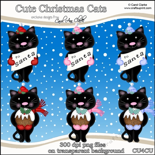 Cute Christmas Cats - CU4CU Digital Clip Art Set