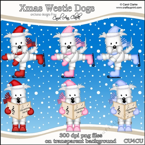 Jock & Jess Westie Dog - CU4CU Digital Clip Art Set