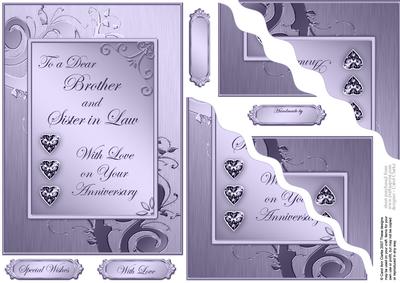 Brother Anniversary Metallic Greeting Corner Side Stacker