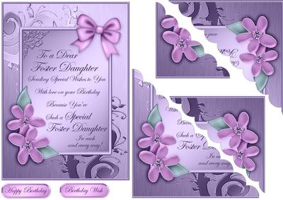 Foster Daughter Birthday Quick Card Corner Side Stacker
