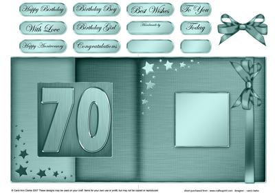 70th Metallic Age Fold Back Card