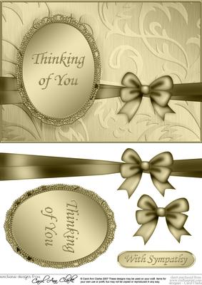 A5 Thinking of You Quick Card with 3D Decoupage