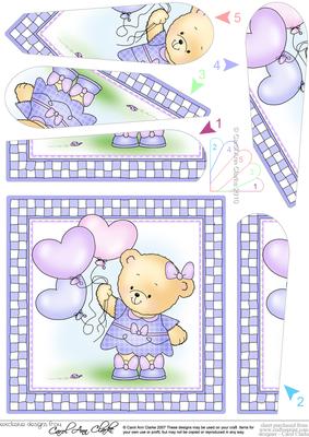Rosie's Balloons Quick Card with Fan Pyramage Topper