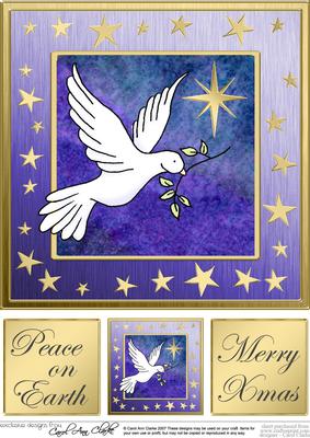 Xmas Dove 8 x 8 Quick Card Topper