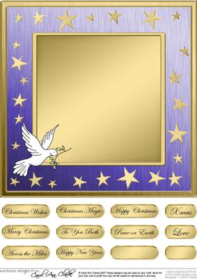 Xmas Dove Matching 8 x 8 Insert Panel and Greetings