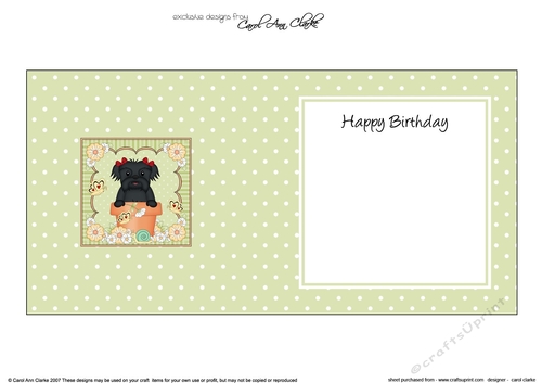 Flowerpot Friends - Little Shih Tzu Dog square landscape insert