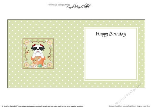 Flowerpot Friends - Little Shih Tzu Dog square landscape insert