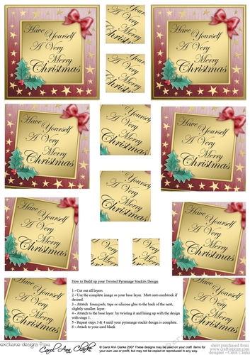 Elegant Christmas Greeting  - Twisted Pyramage sheet