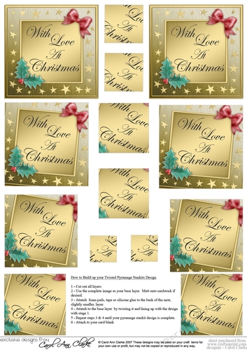 Elegant Christmas Greeting  - Twisted Pyramage sheet