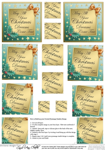 Elegant Christmas Greeting  - Twisted Pyramage sheet