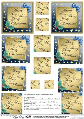 Elegant Christmas Greeting  - Twisted Pyramage sheet