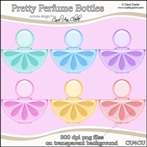 Pretty Perfume Bottles - CU4CU Digital Clip Art Set