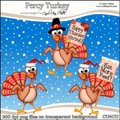 Percy Turkey - CU4CU Digital Clip Art Set
