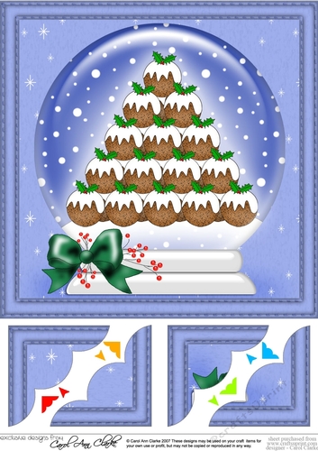 Christmas Puddings - 8 x 8 Scalloped Corner Topper 