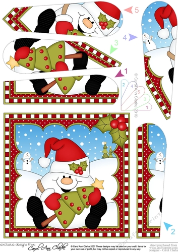 Christmas Snowball Sam - Fan Pyramage Topper