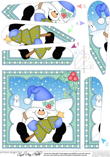 Christmas Snowball Sam - Fan Pyramage Topper