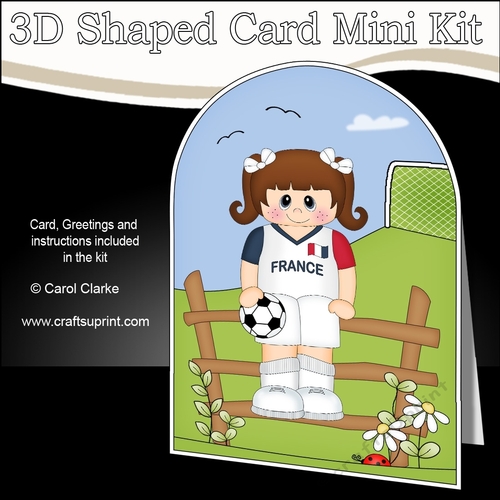 3D Shaped Card Kit - Little Footballer Plays for France