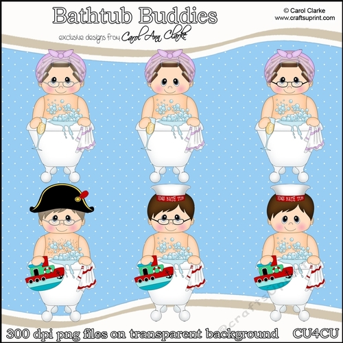 Cute Bathtub Buddies - CU4CU Digital Clip Art Set