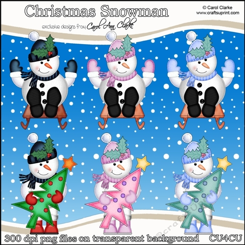 Christmas Snowman - CU4CU Digital Clip Art Set