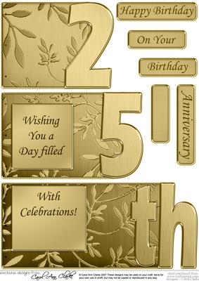 25th Elegant Metallic Book Sheet
