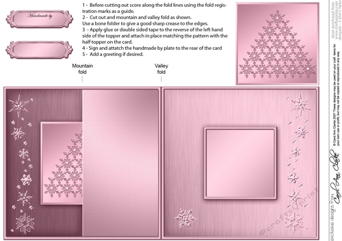 Christmas Snowflake Tree - No-Hole Fold Back Card