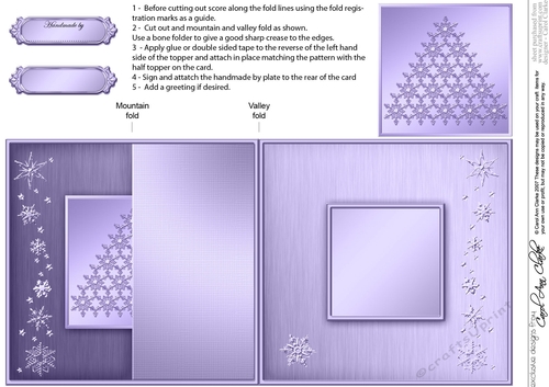 Christmas Snowflake Tree - No-Hole Fold Back Card