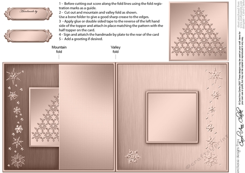 Christmas Snowflake Tree - No-Hole Fold Back Card
