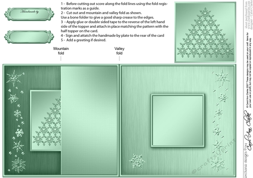 Christmas Snowflake Tree - No-Hole Fold Back Card