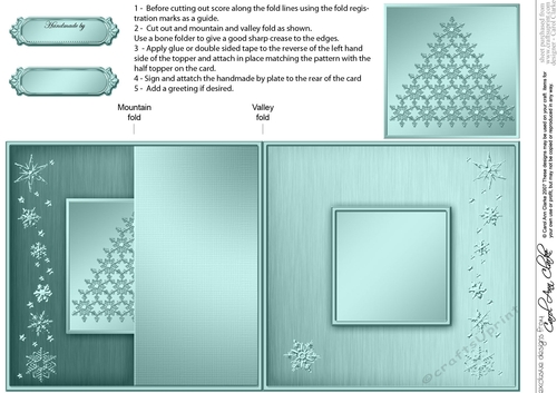 Christmas Snowflake Tree - No-Hole Fold Back Card