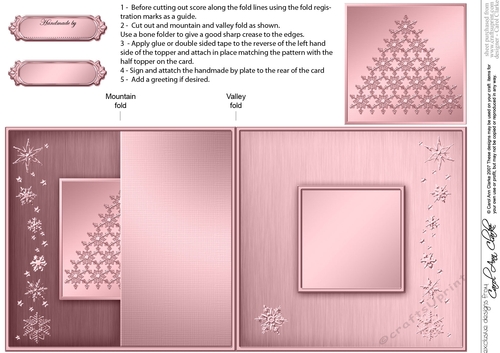 Christmas Snowflake Tree - No-Hole Fold Back Card