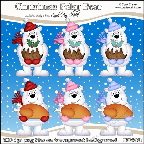 Christmas Polar Bears - CU4CU Digital Clip Art Set