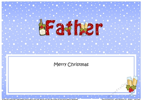 Large DL Merry Christmas FATHER with Champagne insert
