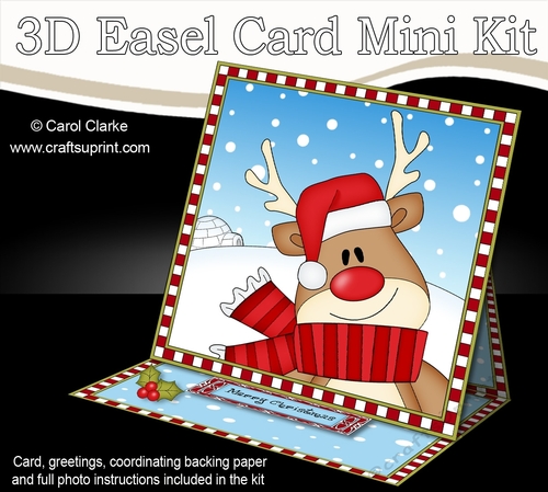 3D Easel Card Mini Kit - Christmas Rudolph