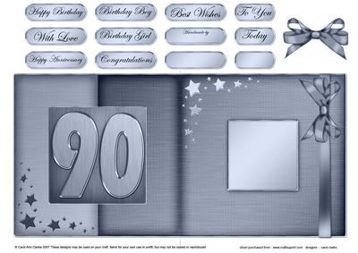 90th Metallic Age Fold Back Card