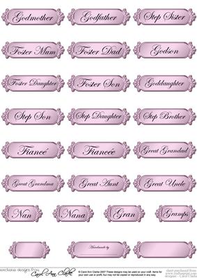 A Second Set of Metallic Relations Greetings Text Plates