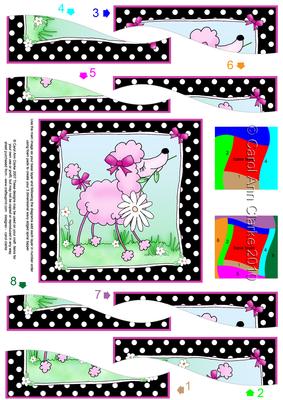 Cute Poodle Quick Card with Wavy Spiral Side Stacker