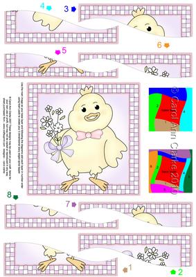 Little Chick Quick Card with Wavy Spiral Side Stacker