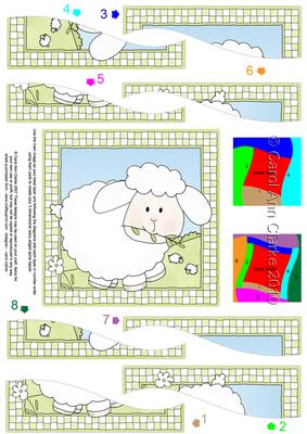Little Lamb Quick Card with Wavy Spiral Side Stacker