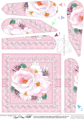 A Touch of Elegance Flowers, Lace & Pearls Fan Pyramage Topper
